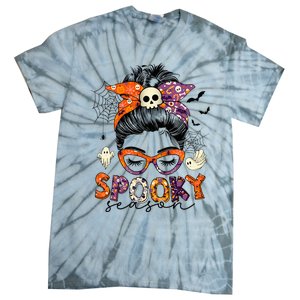 Messy Bun Spooky Season Funny Halloween Costume Tie-Dye T-Shirt