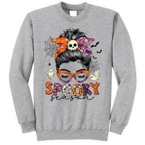 Messy Bun Spooky Season Funny Halloween Costume Tall Sweatshirt