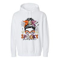 Messy Bun Spooky Season Funny Halloween Costume Garment-Dyed Fleece Hoodie