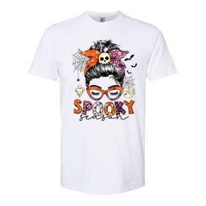 Messy Bun Spooky Season Funny Halloween Costume Softstyle CVC T-Shirt