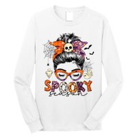 Messy Bun Spooky Season Funny Halloween Costume Long Sleeve Shirt