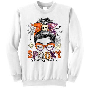 Messy Bun Spooky Season Funny Halloween Costume Sweatshirt