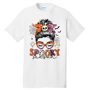 Messy Bun Spooky Season Funny Halloween Costume Tall T-Shirt