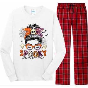 Messy Bun Spooky Season Funny Halloween Costume Long Sleeve Pajama Set