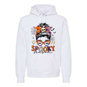 Messy Bun Spooky Season Funny Halloween Costume Premium Hoodie