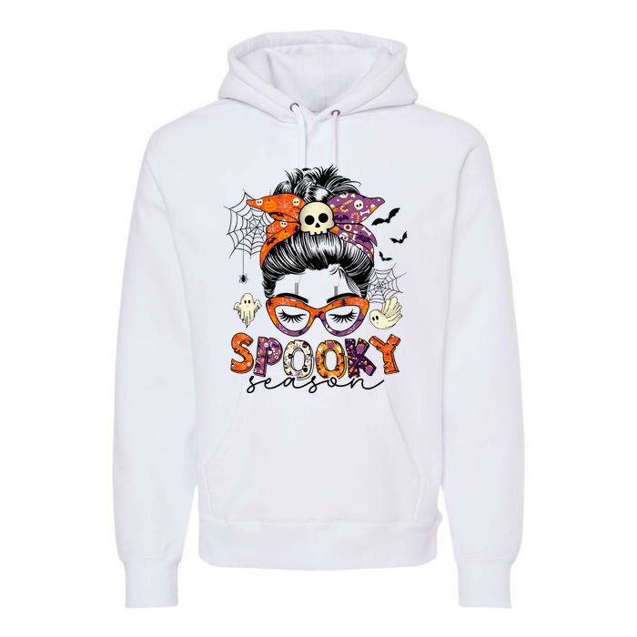 Messy Bun Spooky Season Funny Halloween Costume Premium Hoodie