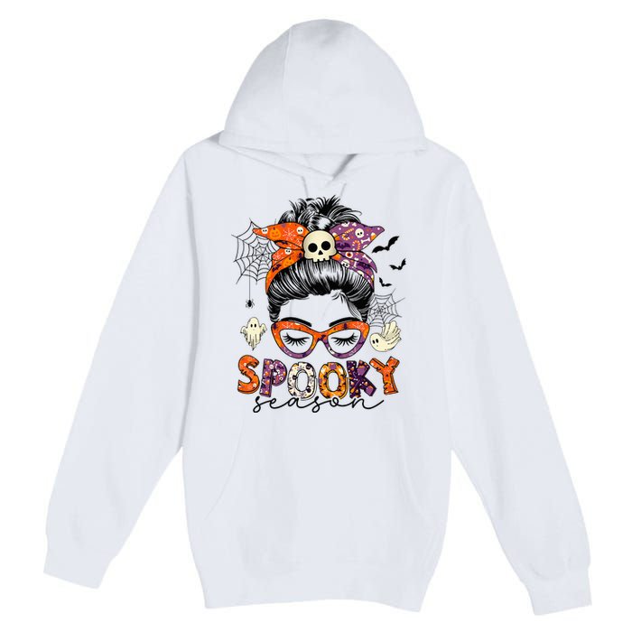 Messy Bun Spooky Season Funny Halloween Costume Premium Pullover Hoodie