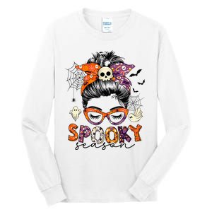 Messy Bun Spooky Season Funny Halloween Costume Tall Long Sleeve T-Shirt