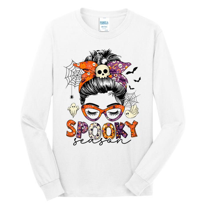 Messy Bun Spooky Season Funny Halloween Costume Tall Long Sleeve T-Shirt