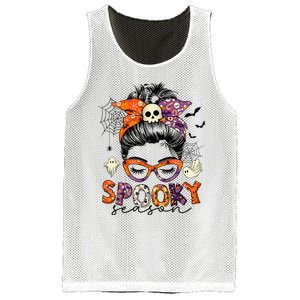 Messy Bun Spooky Season Funny Halloween Costume Mesh Reversible Basketball Jersey Tank