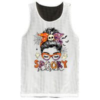 Messy Bun Spooky Season Funny Halloween Costume Mesh Reversible Basketball Jersey Tank