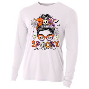 Messy Bun Spooky Season Funny Halloween Costume Cooling Performance Long Sleeve Crew