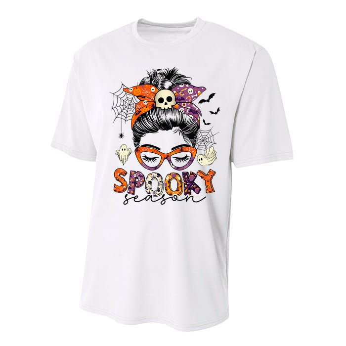 Messy Bun Spooky Season Funny Halloween Costume Performance Sprint T-Shirt