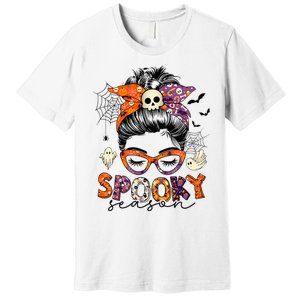 Messy Bun Spooky Season Funny Halloween Costume Premium T-Shirt