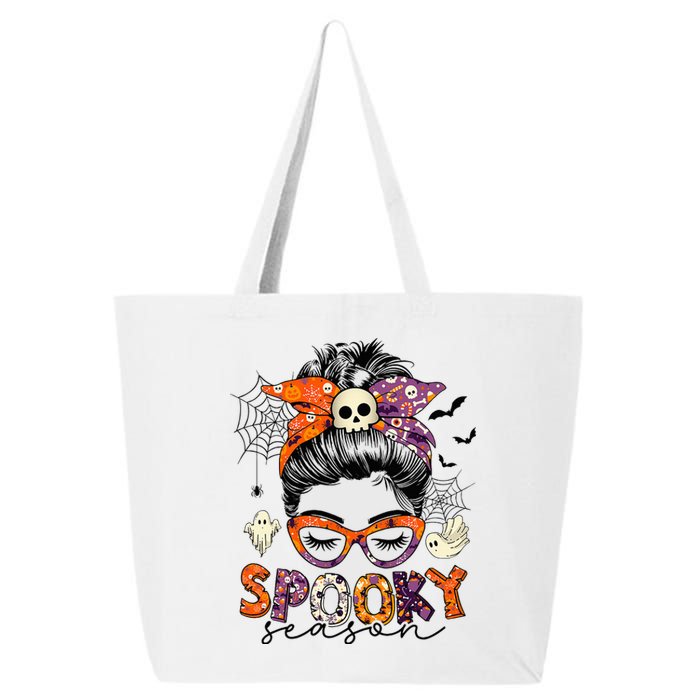 Messy Bun Spooky Season Funny Halloween Costume 25L Jumbo Tote