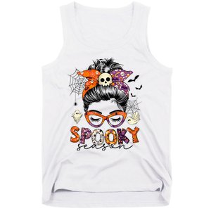 Messy Bun Spooky Season Funny Halloween Costume Tank Top