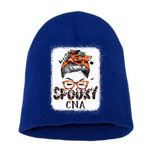 Messy Bun Spooky Doctor Pumpkin Halloween Bat Gift Short Acrylic Beanie