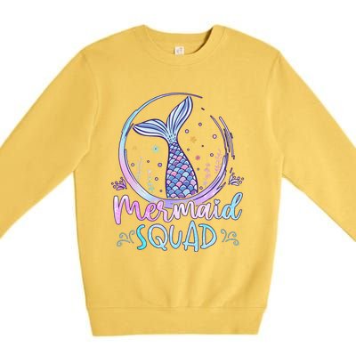 Mermaid Birthday Squad Party Girl Women Mermaid Premium Crewneck Sweatshirt