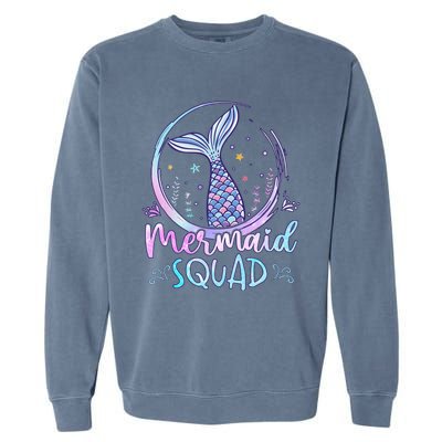 Mermaid Birthday Squad Party Girl Women Mermaid Garment-Dyed Sweatshirt