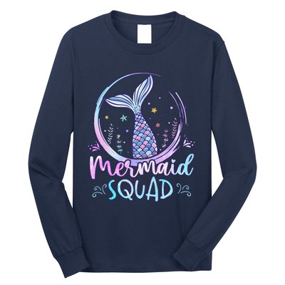 Mermaid Birthday Squad Party Girl Women Mermaid Long Sleeve Shirt