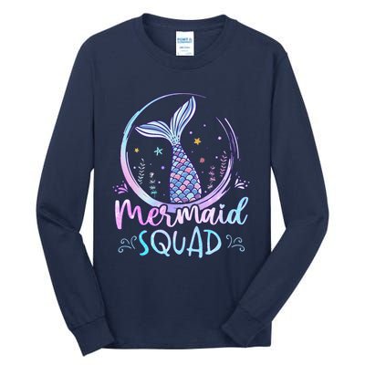 Mermaid Birthday Squad Party Girl Women Mermaid Tall Long Sleeve T-Shirt