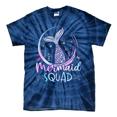 Mermaid Birthday Squad Party Girl Women Mermaid Tie-Dye T-Shirt