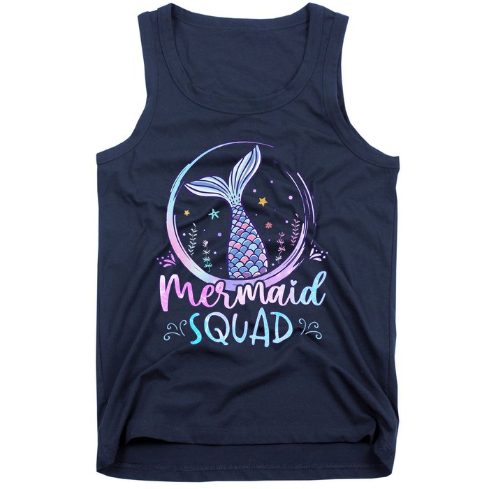 Mermaid Birthday Squad Party Girl Women Mermaid Tank Top