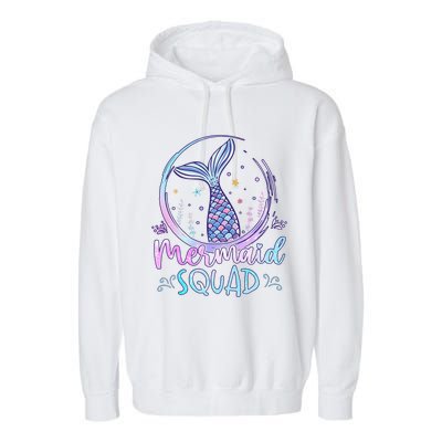 Mermaid Birthday Squad Party Girl Women Mermaid Garment-Dyed Fleece Hoodie