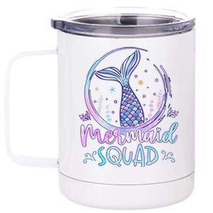 Mermaid Birthday Squad Party Girl Women Mermaid 12 oz Stainless Steel Tumbler Cup