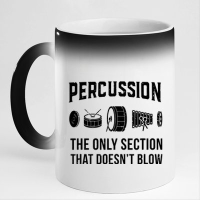 Marching Band Shirts For Drummers In Percussion Section 11oz Black Color Changing Mug