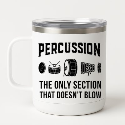 Marching Band Shirts For Drummers In Percussion Section 12 oz Stainless Steel Tumbler Cup