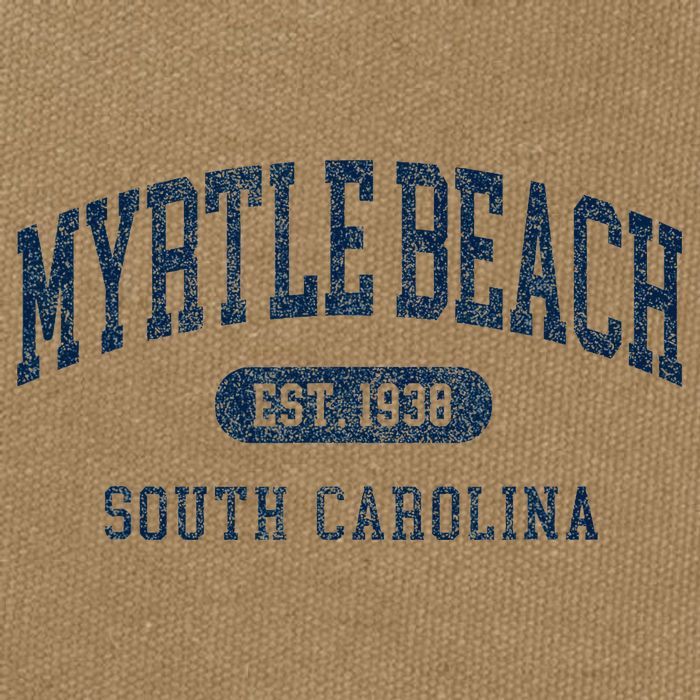 Myrtle Beach South Carolina Established Souvenir Cotton Canvas Backpack