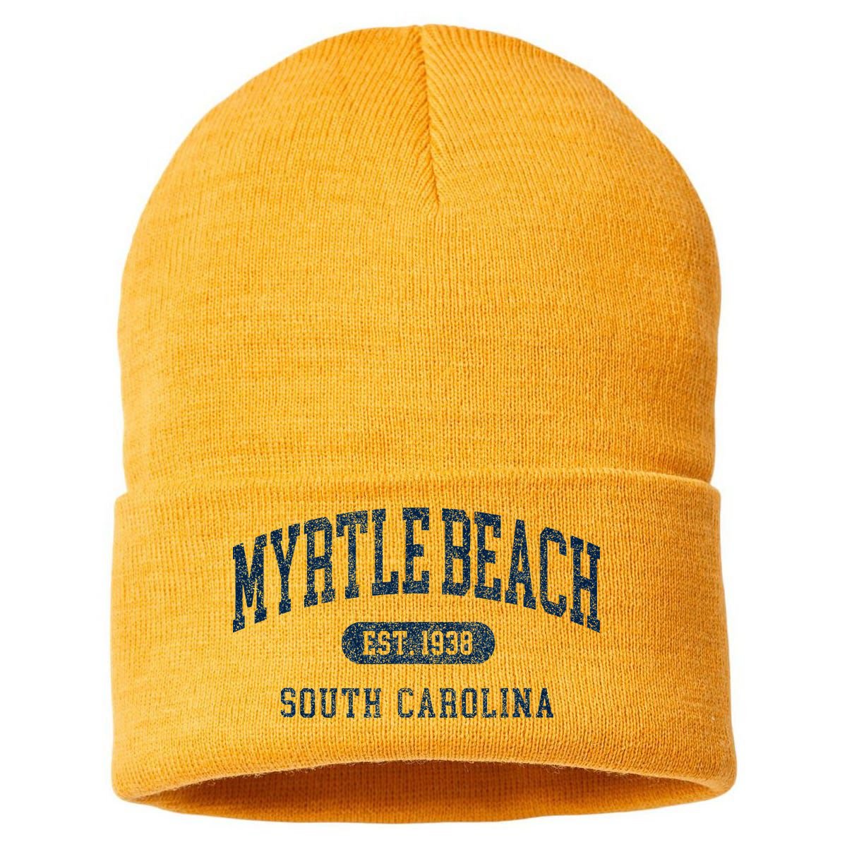 Myrtle Beach South Carolina Established Souvenir Sustainable Knit Beanie