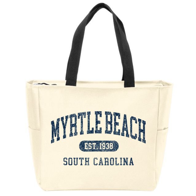 Myrtle Beach South Carolina Established Souvenir Zip Tote Bag