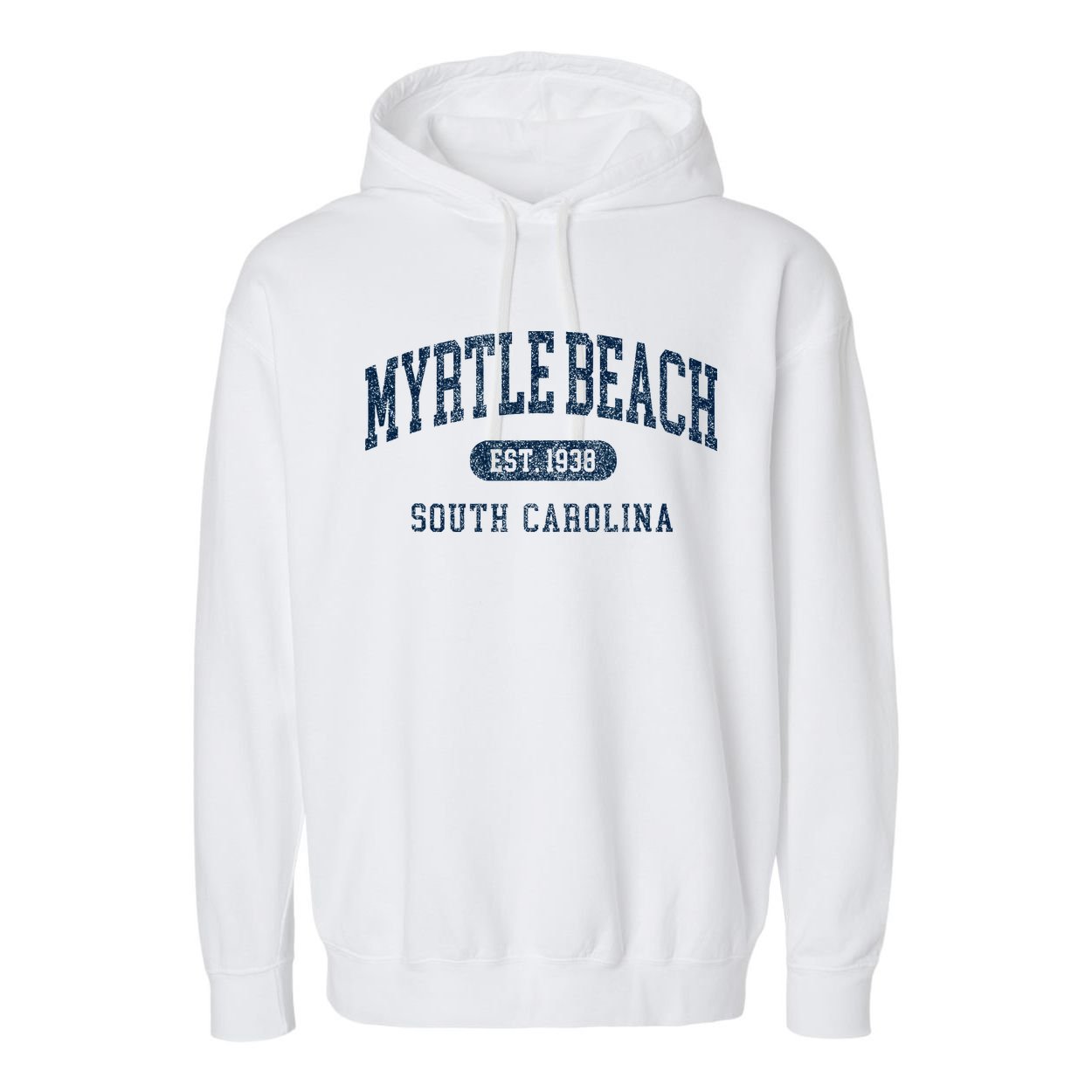 Myrtle Beach South Carolina Established Souvenir Garment-Dyed Fleece Hoodie