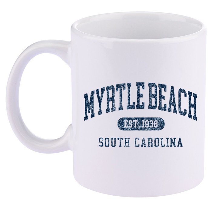 Myrtle Beach South Carolina Established Souvenir 11oz C Handle Ceramic Mug