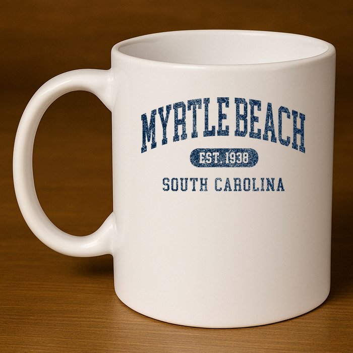 Myrtle Beach South Carolina Established Souvenir 11oz C Handle Ceramic Mug