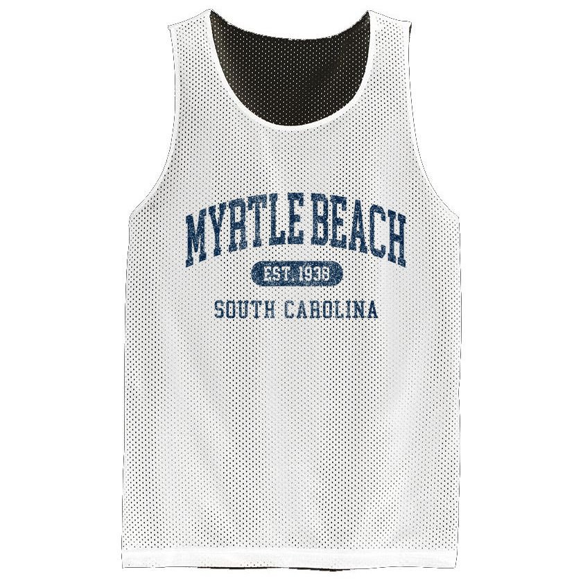 Myrtle Beach South Carolina Established Souvenir Mesh Reversible Basketball Jersey Tank