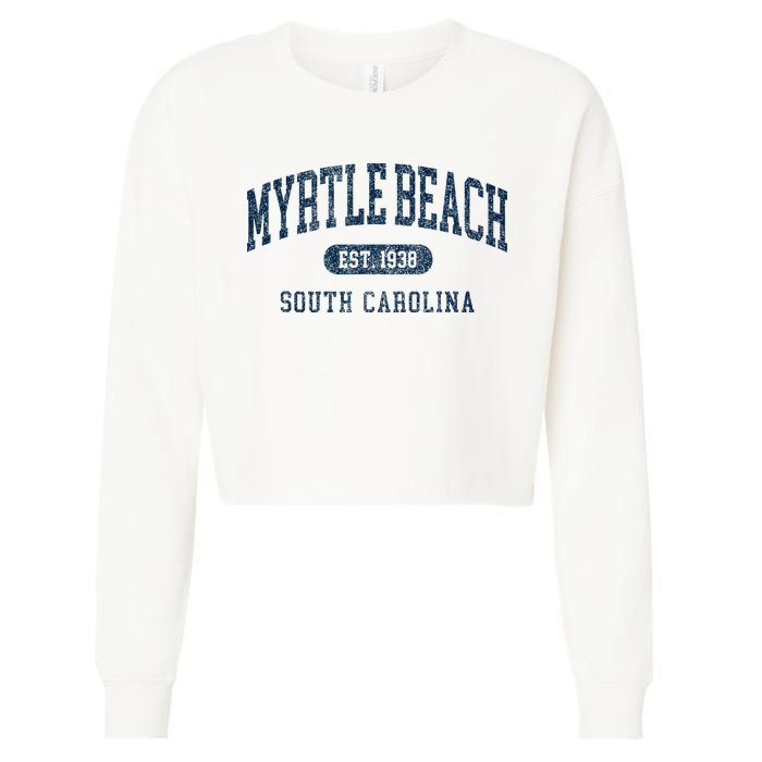 Myrtle Beach South Carolina Established Souvenir Cropped Pullover Crew