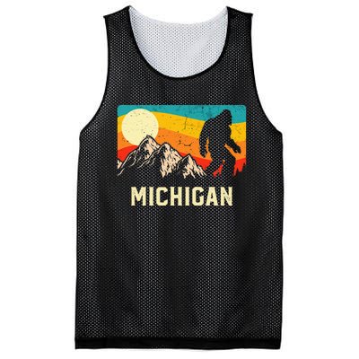 Michigan Bigfoot Sasquatch Mountains Retro Hiking  Mesh Reversible Basketball Jersey Tank