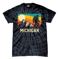 Michigan Bigfoot Sasquatch Mountains Retro Hiking  Tie-Dye T-Shirt