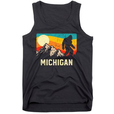 Michigan Bigfoot Sasquatch Mountains Retro Hiking  Tank Top