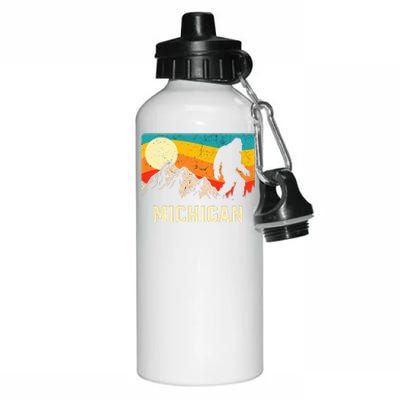 Michigan Bigfoot Sasquatch Mountains Retro Hiking  Aluminum Water Bottle