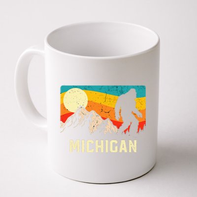 Michigan Bigfoot Sasquatch Mountains Retro Hiking  Coffee Mug