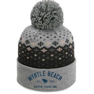 Myrtle Beach South Carolina Retro Throwback Souvenir The Baniff Cuffed Pom Beanie