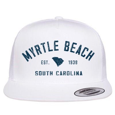 Myrtle Beach South Carolina Retro Throwback Souvenir Flat Bill Trucker Hat