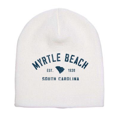 Myrtle Beach South Carolina Retro Throwback Souvenir Short Acrylic Beanie