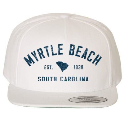 Myrtle Beach South Carolina Retro Throwback Souvenir Wool Snapback Cap