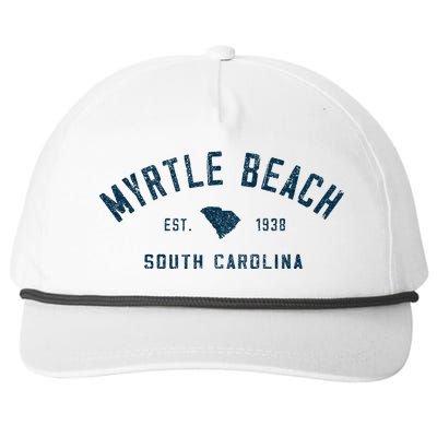 Myrtle Beach South Carolina Retro Throwback Souvenir Snapback Five-Panel Rope Hat