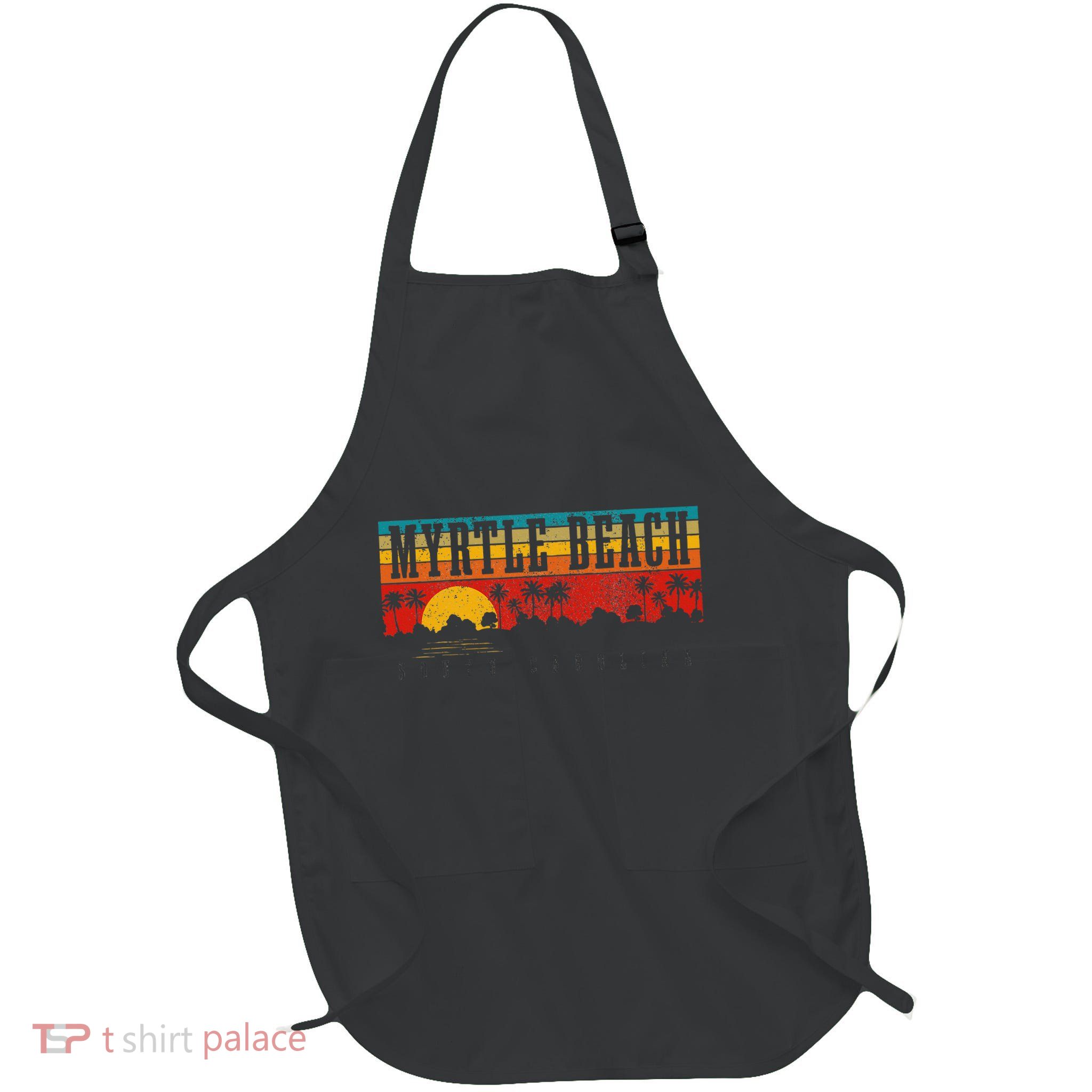 Myrtle Beach South Carolina Vintage Retro Sunset Surf Apron